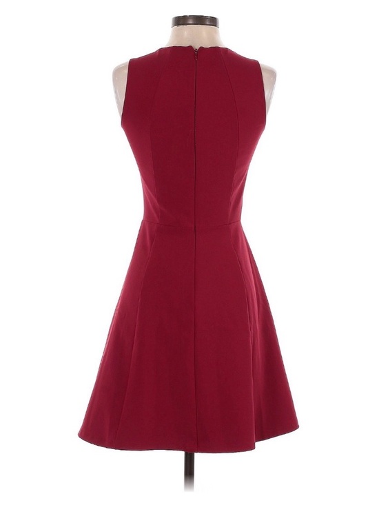 Madewell Sleeveless Fit-and-Flare Dress in Burgundy - Picture 3 of 4